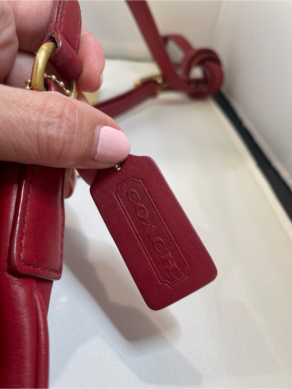 Vintage Coach Red Legacy Slim Flap Bag (9592) - Picture 6 of 9